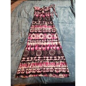 Chesley  Womens Tube Top Maxi Dress Size S Purple Amd Whiye Tye Dye